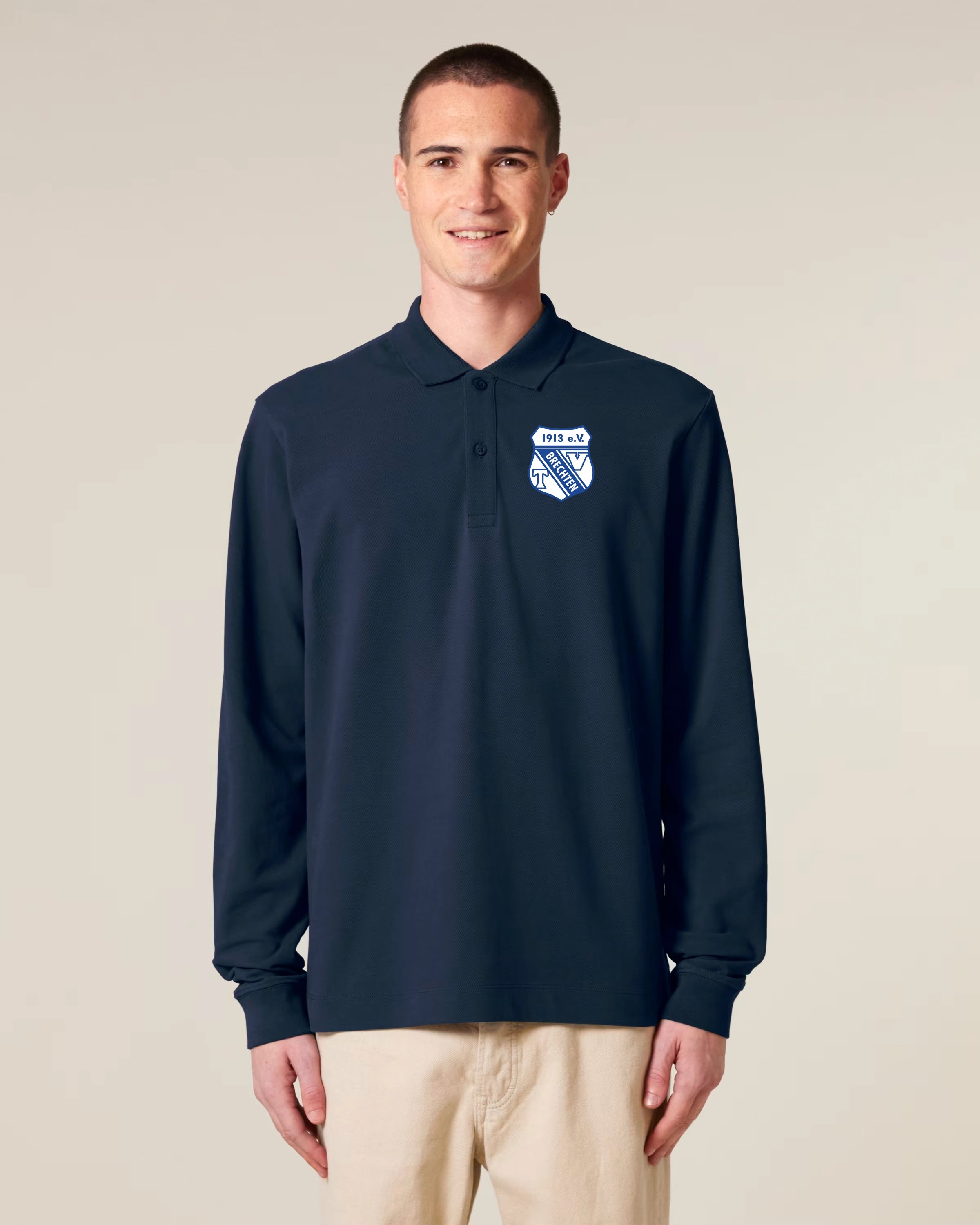 Poloshirt Langarm Navy 240 GSM