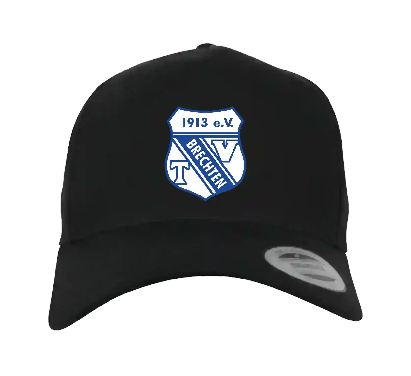 Basecap 5 Panel All Black Wappen